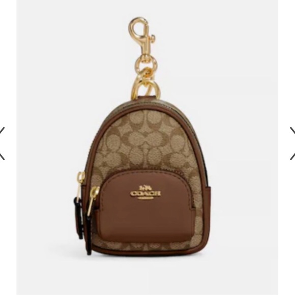 Coach Handbags - Coach Brown and Tan Mini Backpack Keychain Charm